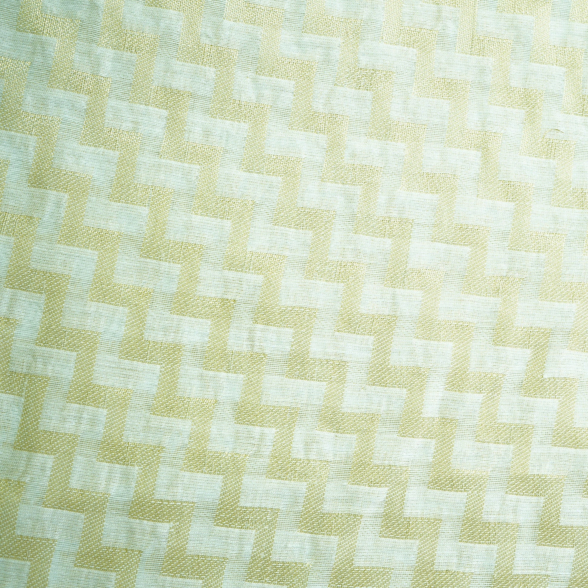 White Abstract Jacquard Dyeable Cotton Staple Fabric