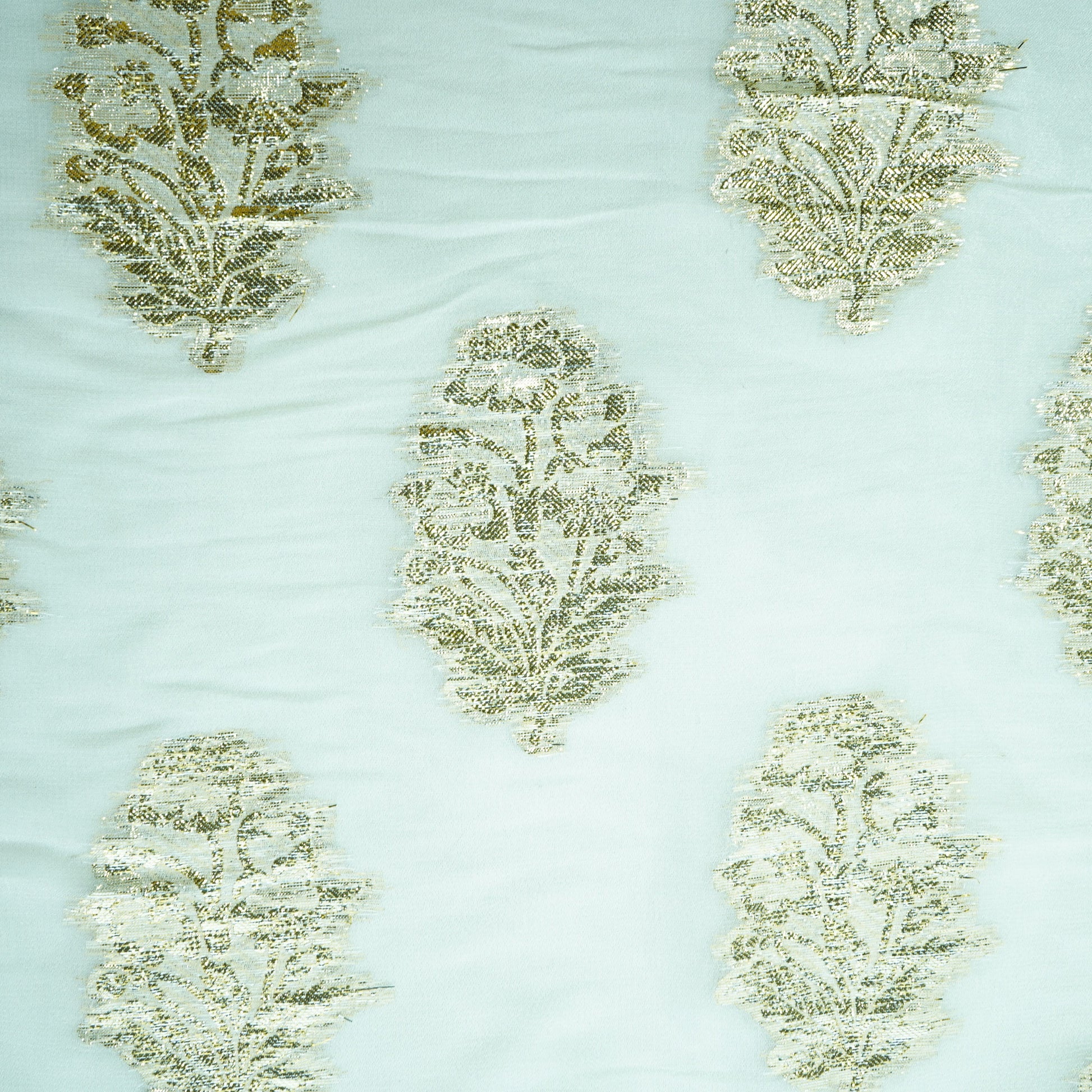 white with gold floral georgette jacquard