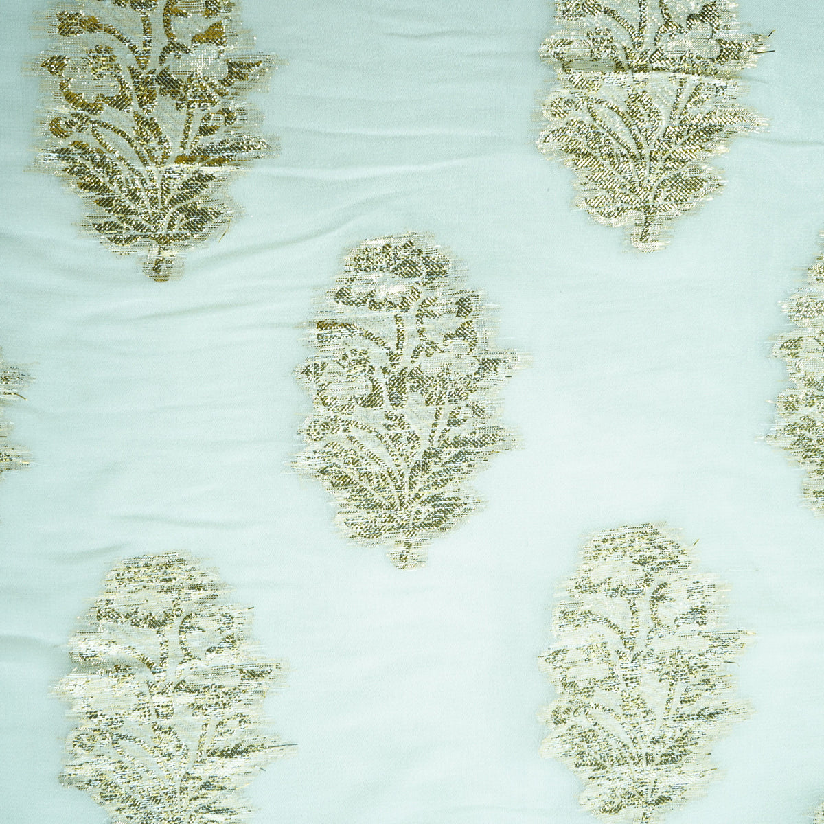 white with gold floral georgette jacquard