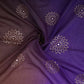 Purple With Olive Green 4D Floral Sequins Embroidery Malai Chanderi Fabric VF-32311