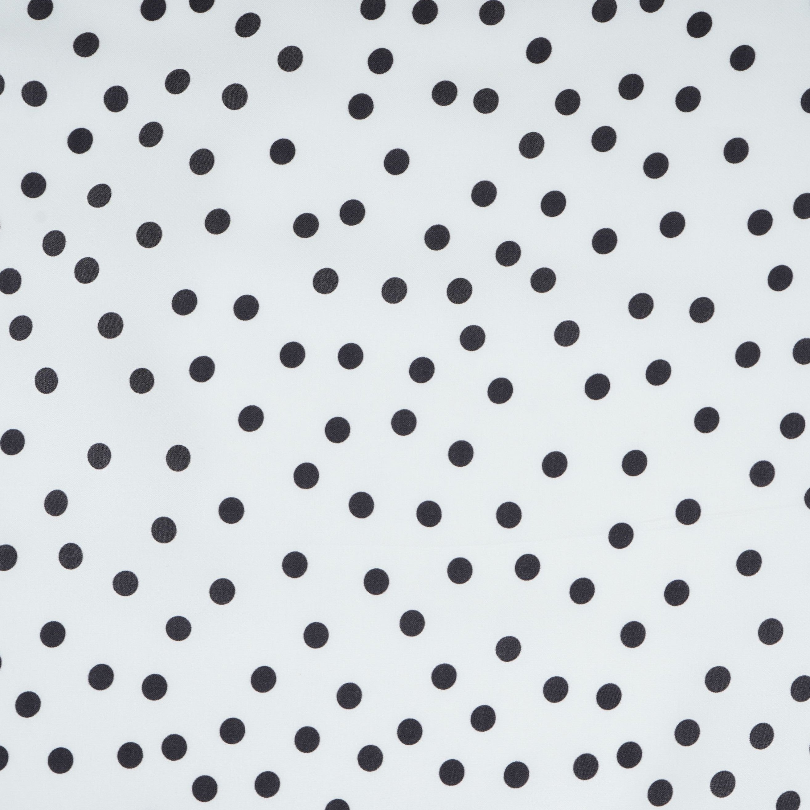 White & Black Polka Dot Twill Satin Fabric VP-32441 - TradeUNO