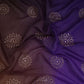 Purple With Olive Green 4D Floral Sequins Embroidery Malai Chanderi Fabric VF-32311