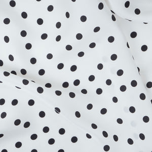 White & Black Polka Dot Twill Satin Fabric VP-32441 - TradeUNO