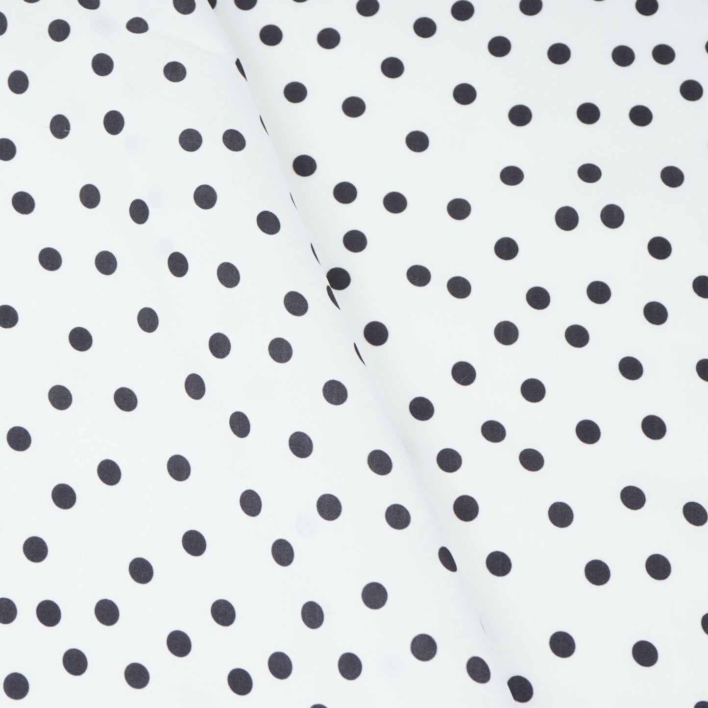 White & Black Polka Dot Twill Satin Fabric VP-32441