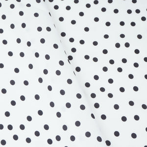 White & Black Polka Dot Twill Satin Fabric VP-32441 - TradeUNO