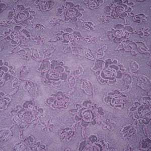 Lavender Velvet Work Floral Embroidery Lace Fabric LI-32211 - TradeUNO