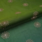 Light & Dark Green 4D Geometrical Sequins Embroidery Malai Chanderi Fabric VF-32320