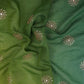 Light & Dark Green 4D Geometrical Sequins Embroidery Malai Chanderi Fabric VF-32320