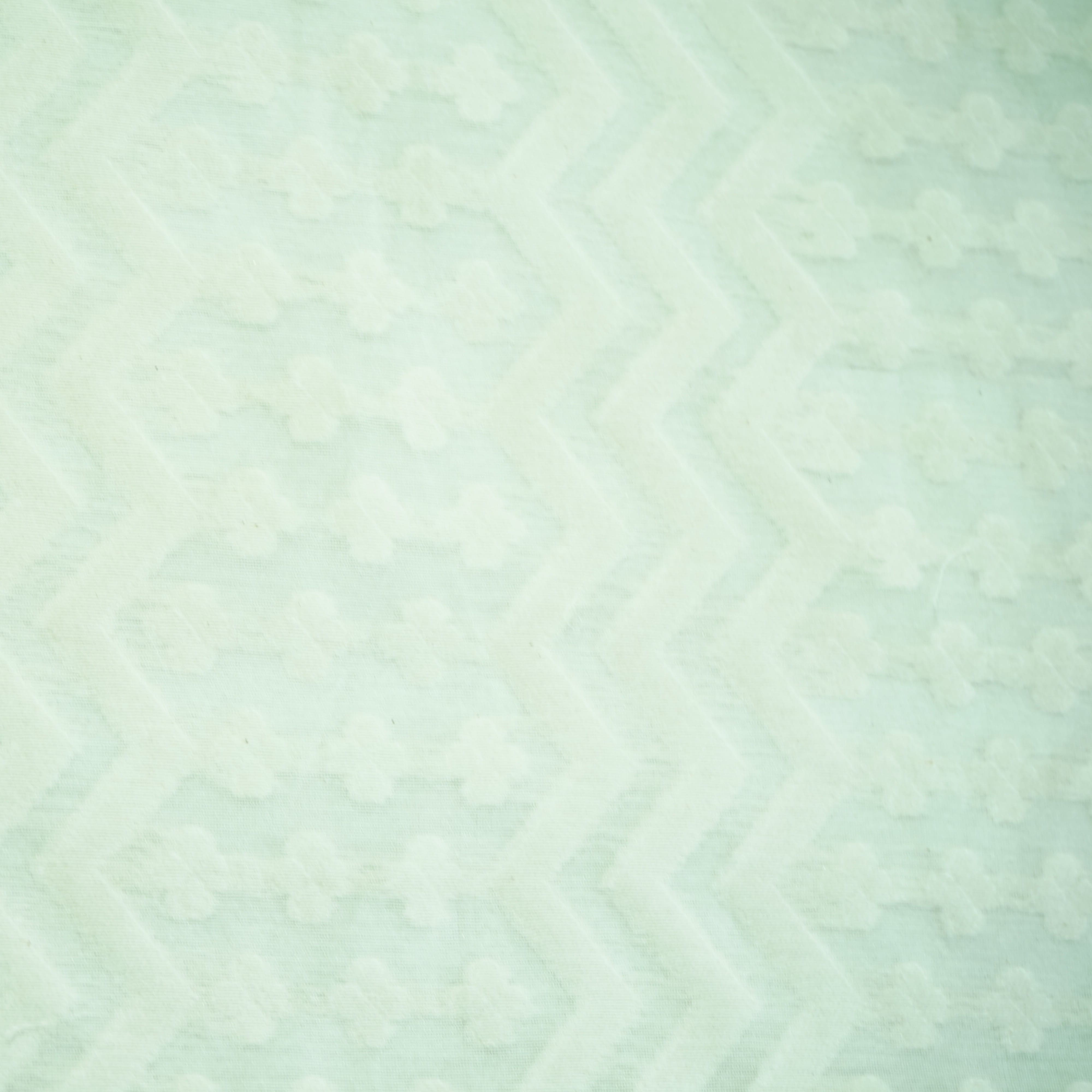 Off White Floral Handloom Dyeable Cotton Staple Fabric