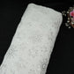 White Dyeable Mirror Thread Embroidery Georgette Fabric DR-32390