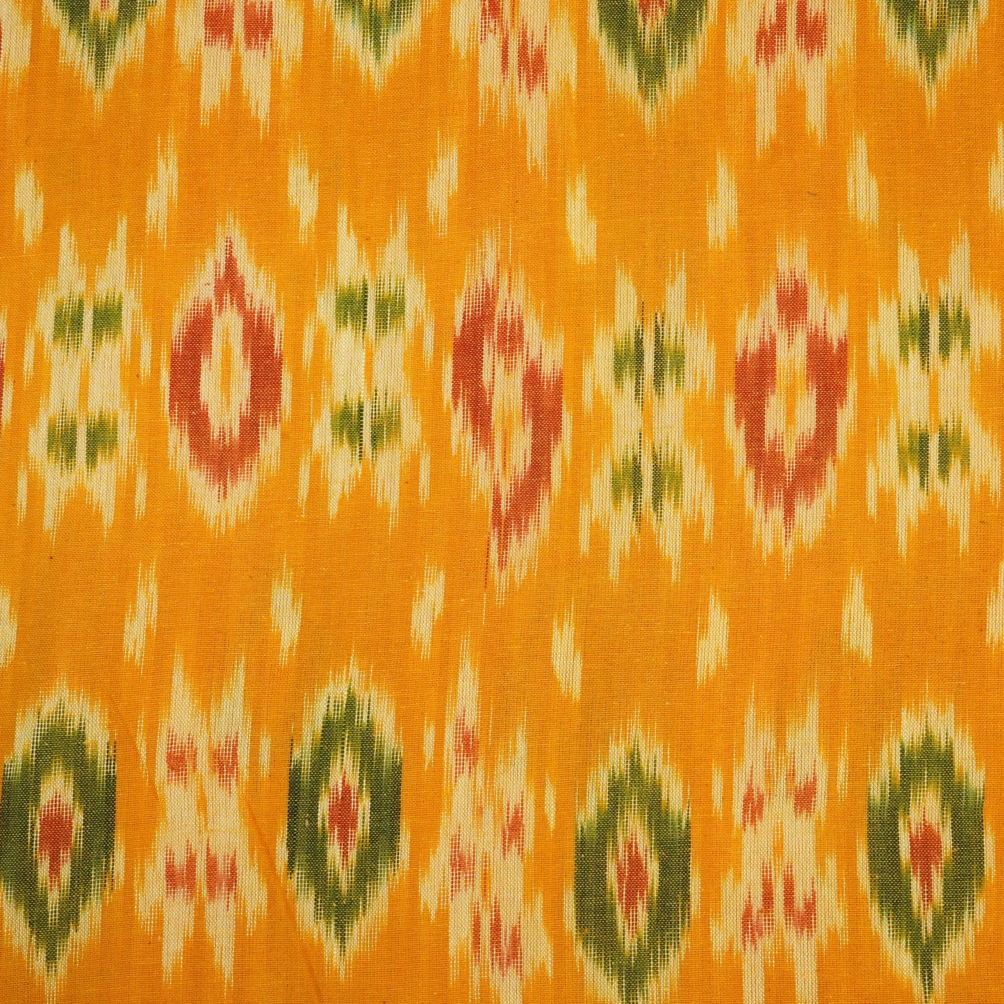 Mustard Ikkat Print Cotton Fabric 19942
