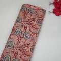 Pink Floral Print Bangalori Silk Fabric