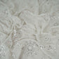 White Dyeable Mirror Thread Embroidery Georgette Fabric DR-32390