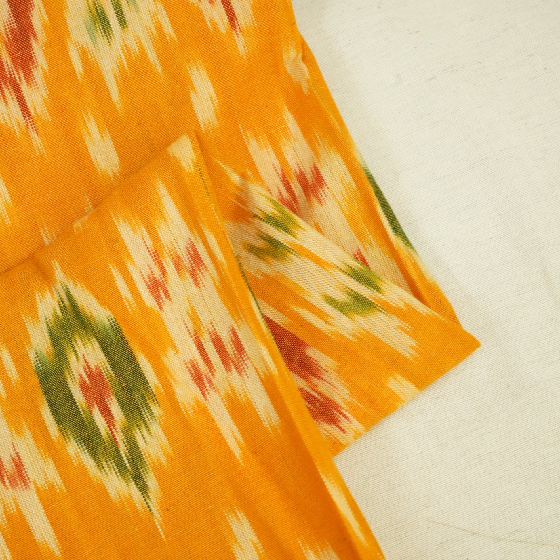 Mustard Ikkat Print Cotton Fabric 19942