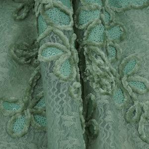 Green Velvet Work Floral Embroidery Lace Fabric LI-32212 - TradeUNO