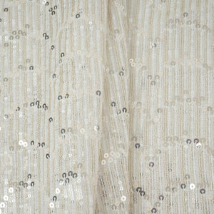 White Dyeable Sequins Embroidery Georgette Fabric DR-32402 - TradeUNO