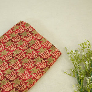 Red Abstract Print Muslin Fabric 15728