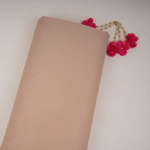 Beige Solid Banana Crepe Fabric LIB-05
