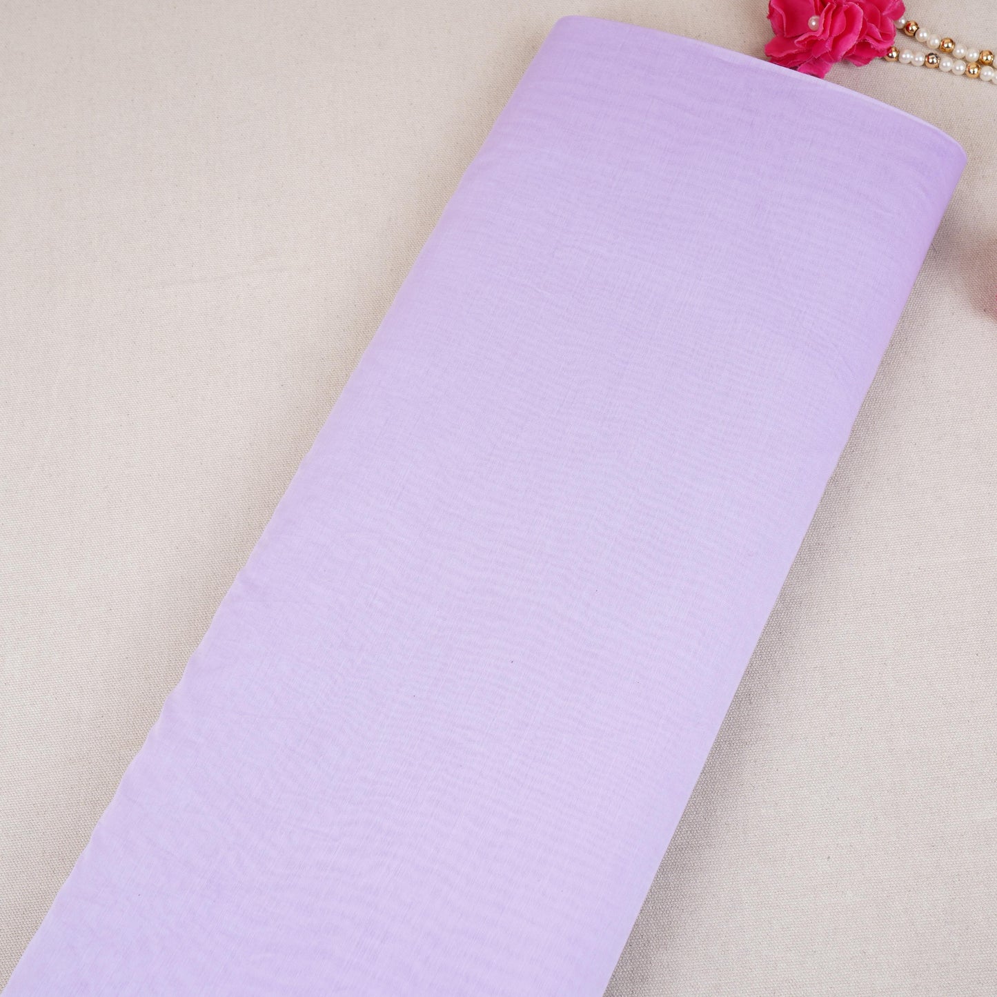Lavender Solid Mul Chanderi Fabric DC-30338