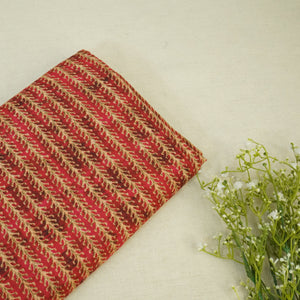 Red Bail Print Muslin Fabric 15716