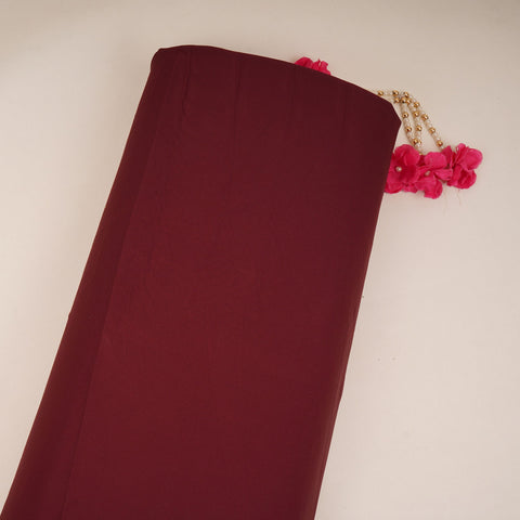 Maroon Solid Banana Crepe Fabric LIB-03