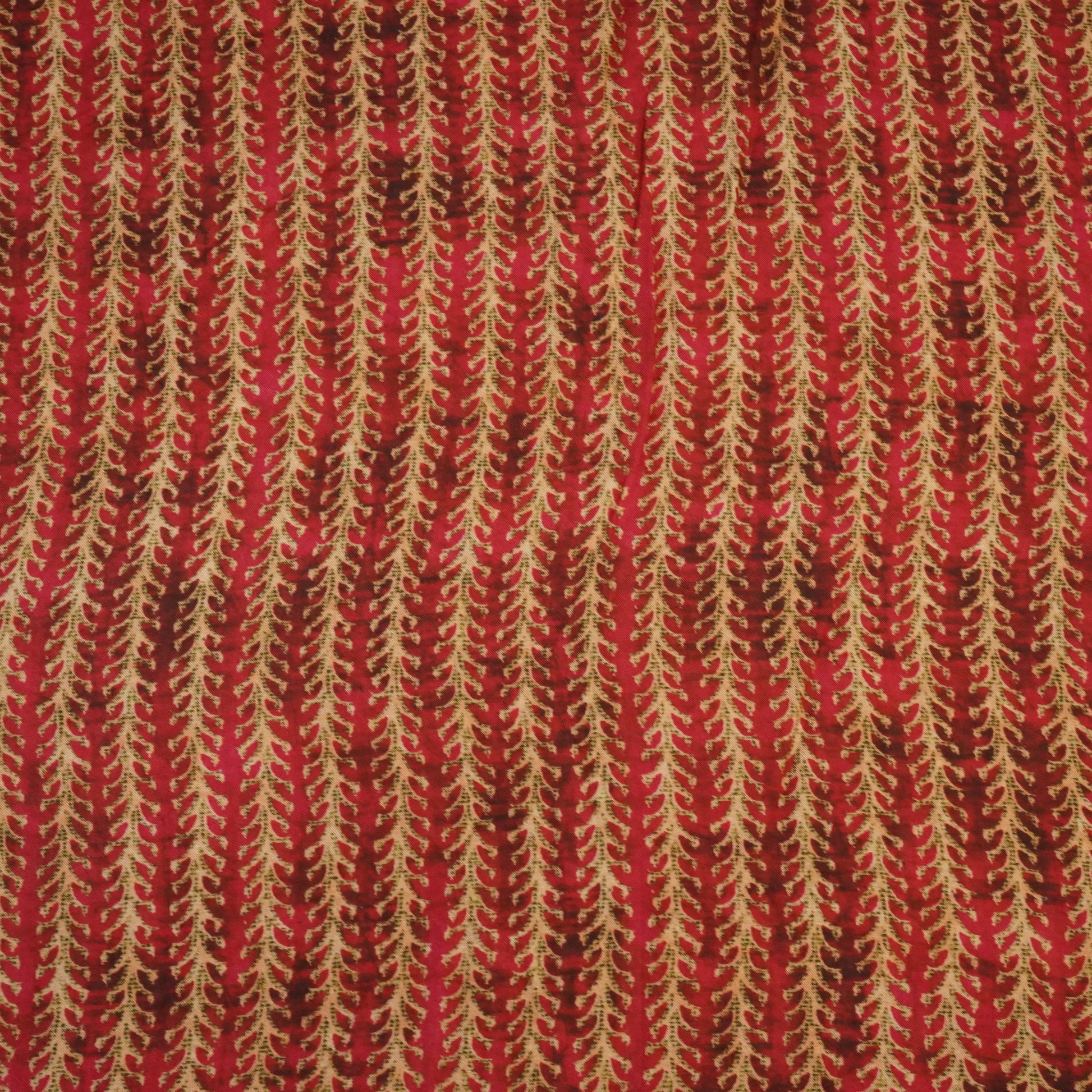 Red Bail Print Muslin Fabric 15716