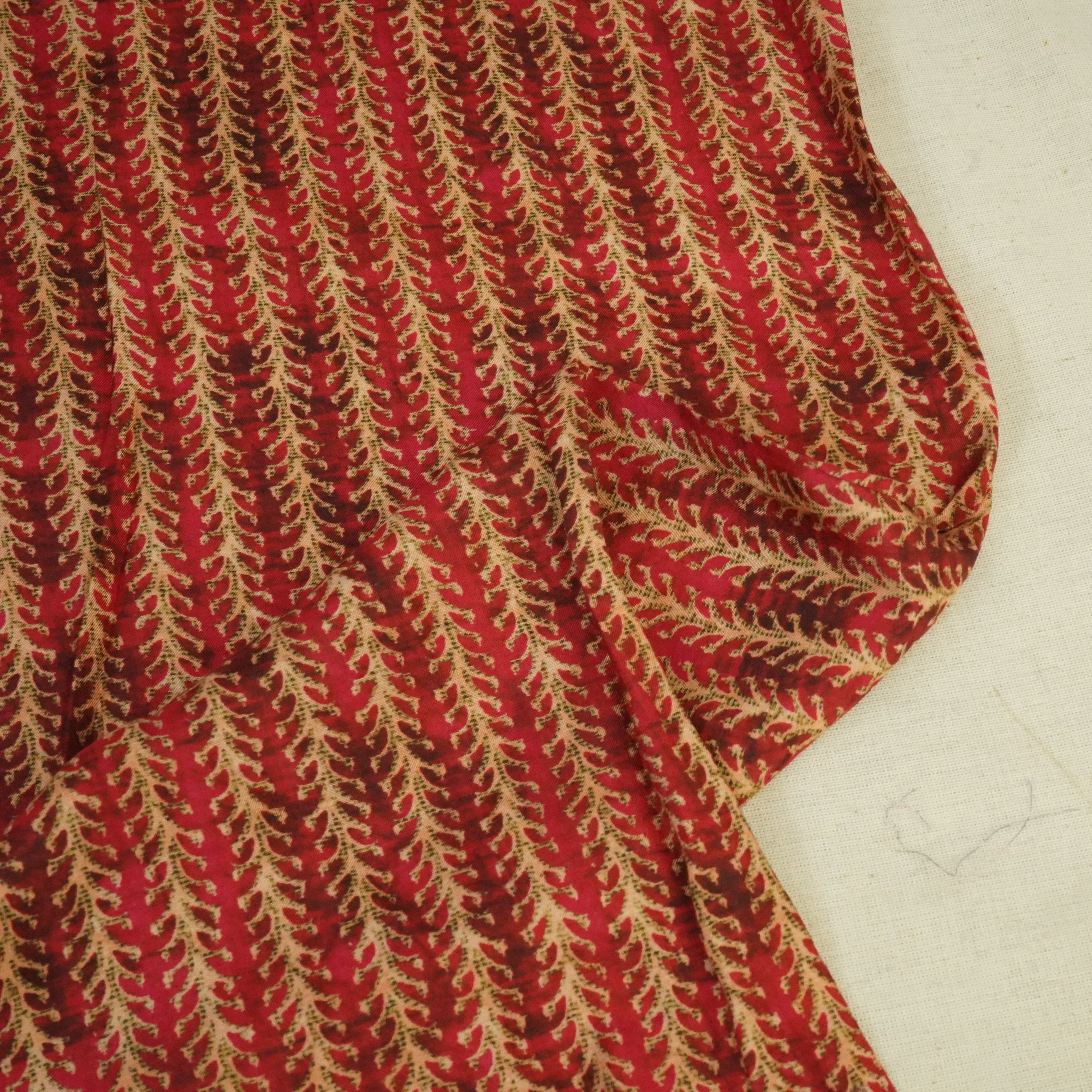 Red Bail Print Muslin Fabric 15716