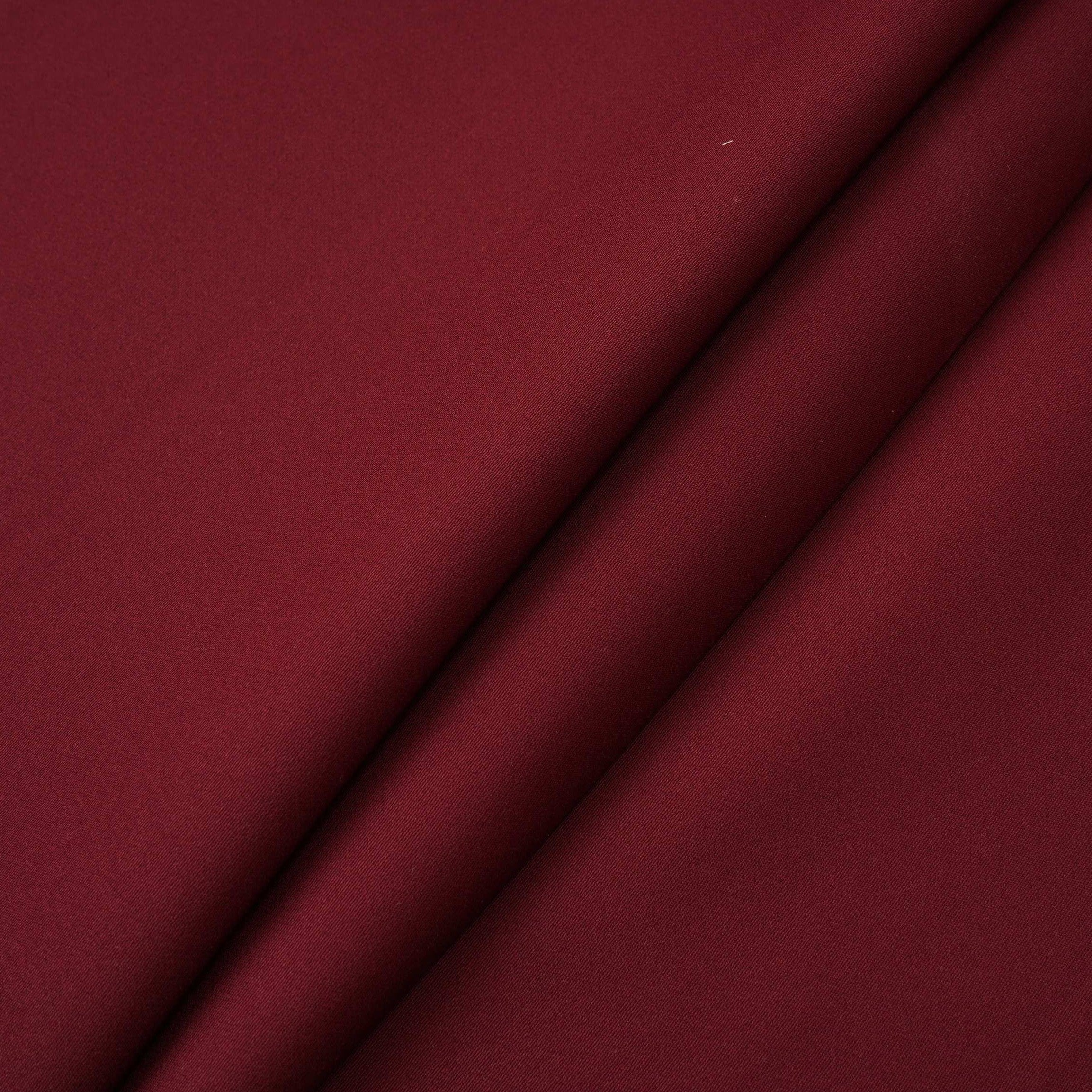Maroon Solid Banana Crepe Fabric LIB-03 - TradeUNO