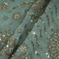Light Grey Mughal Bird & Floral Jaal Embroidery Georgette Fabric DR-32395