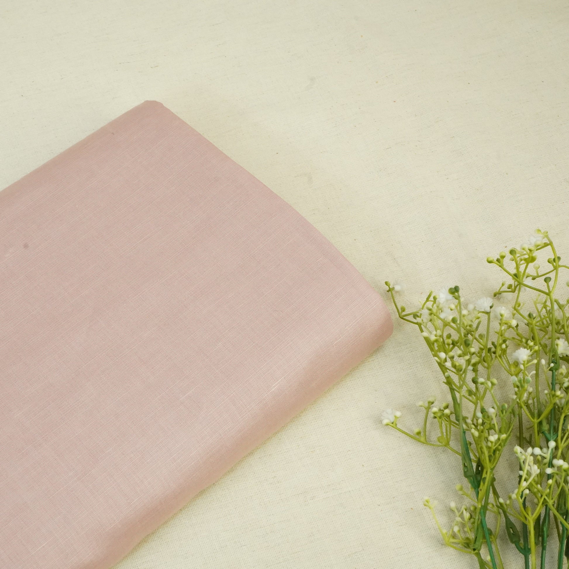Dull Pink Solid Cotton Linen Fabric 16807