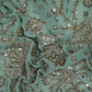 Light Grey Mughal Bird & Floral Jaal Embroidery Georgette Fabric DR-32395