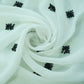 White Square CutDana Embroidery Georgette Fabric