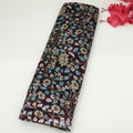 Dark Purple Floral Print Bangalori Silk Fabric