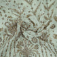 Off White Mughal Bird & Floral Jaal Embroidery Georgette Fabric DR-32393