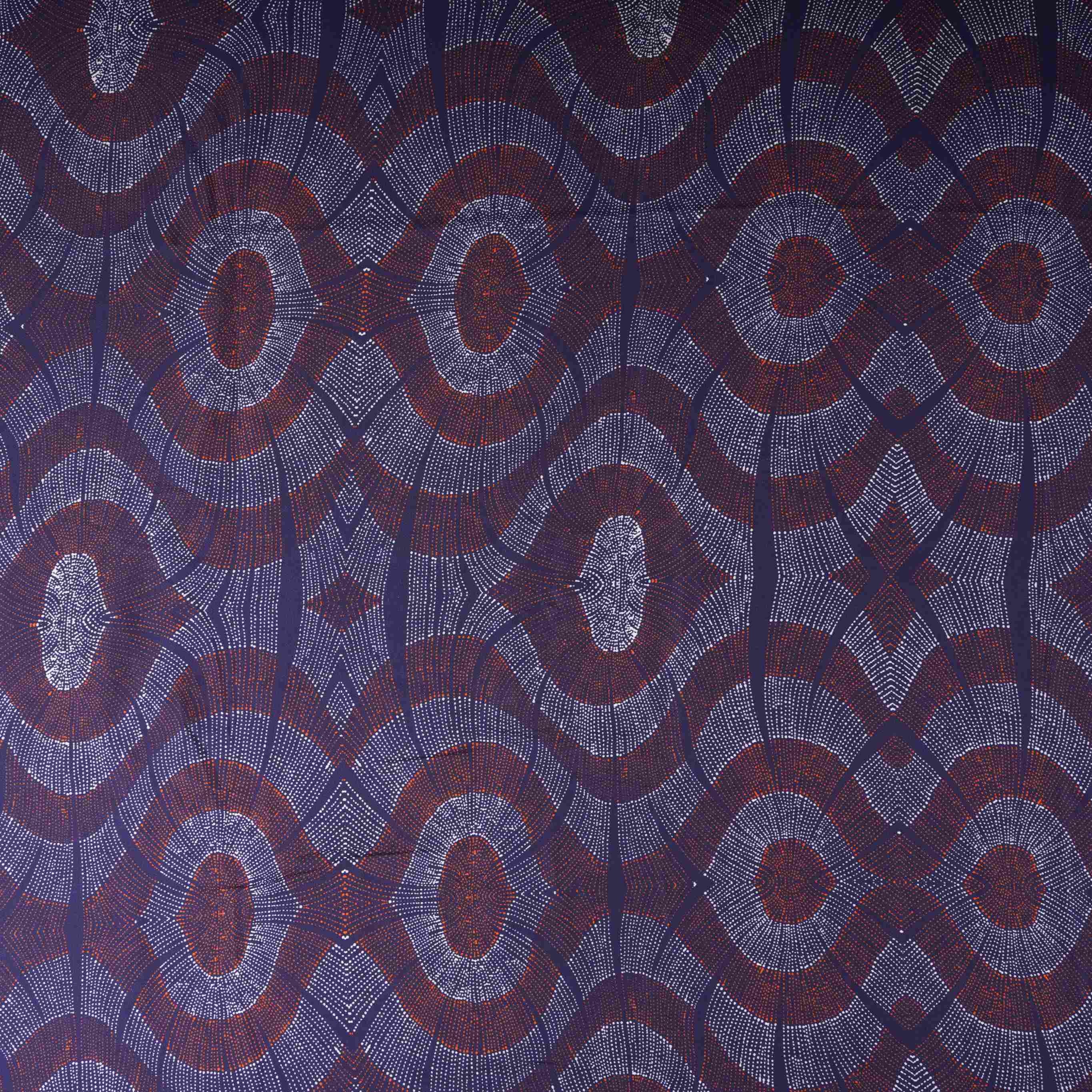 Navy Blue Abstract Print Satin Linen Fabric MT-30979 - TradeUNO