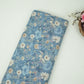 Denim Blue Floral Print Cotton Linen Fabric RT-30912