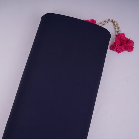 Navy Blue Solid Banana Crepe Fabric LIB-04