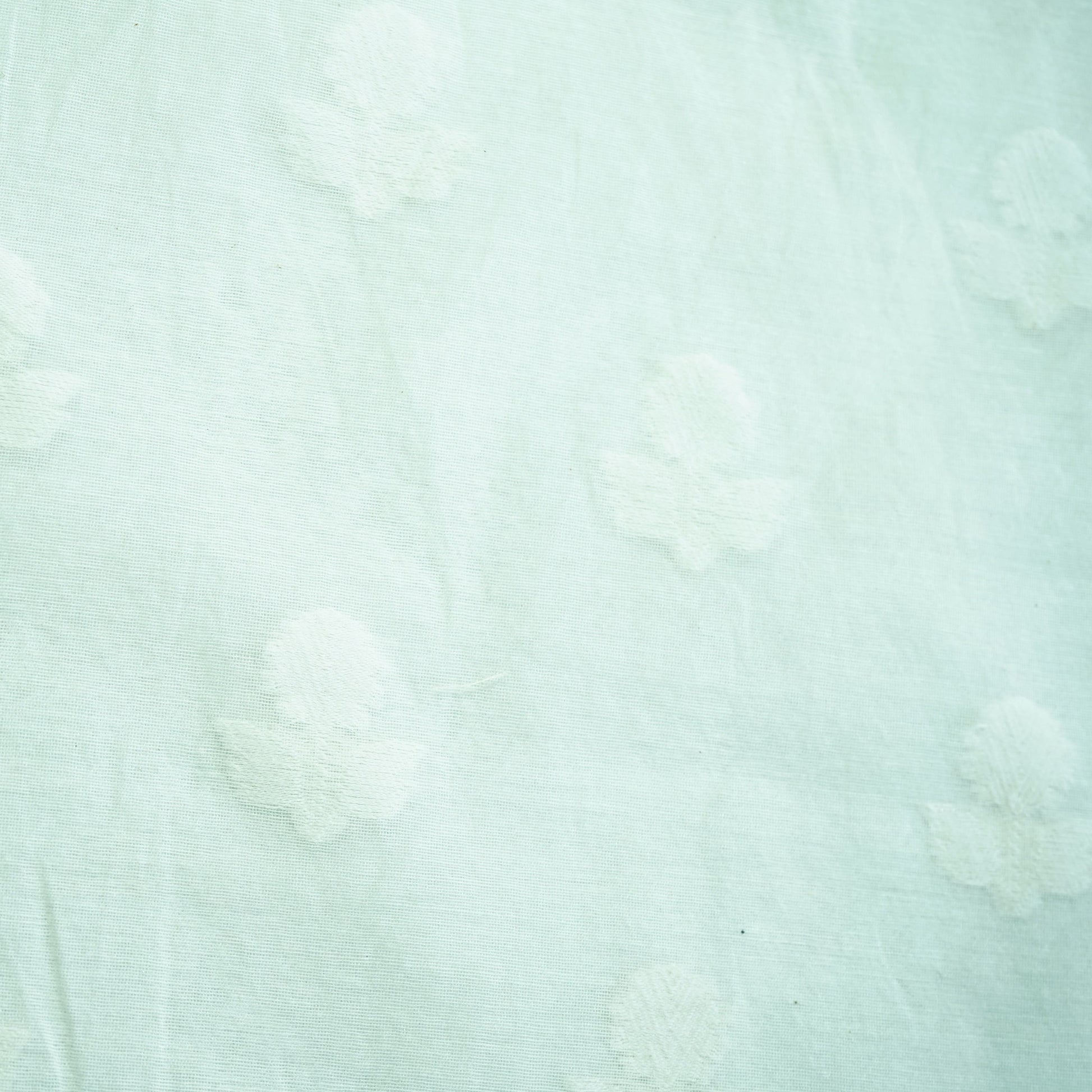 Off White Floral Buti Handloom Dyeable Cotton Staple Fabric