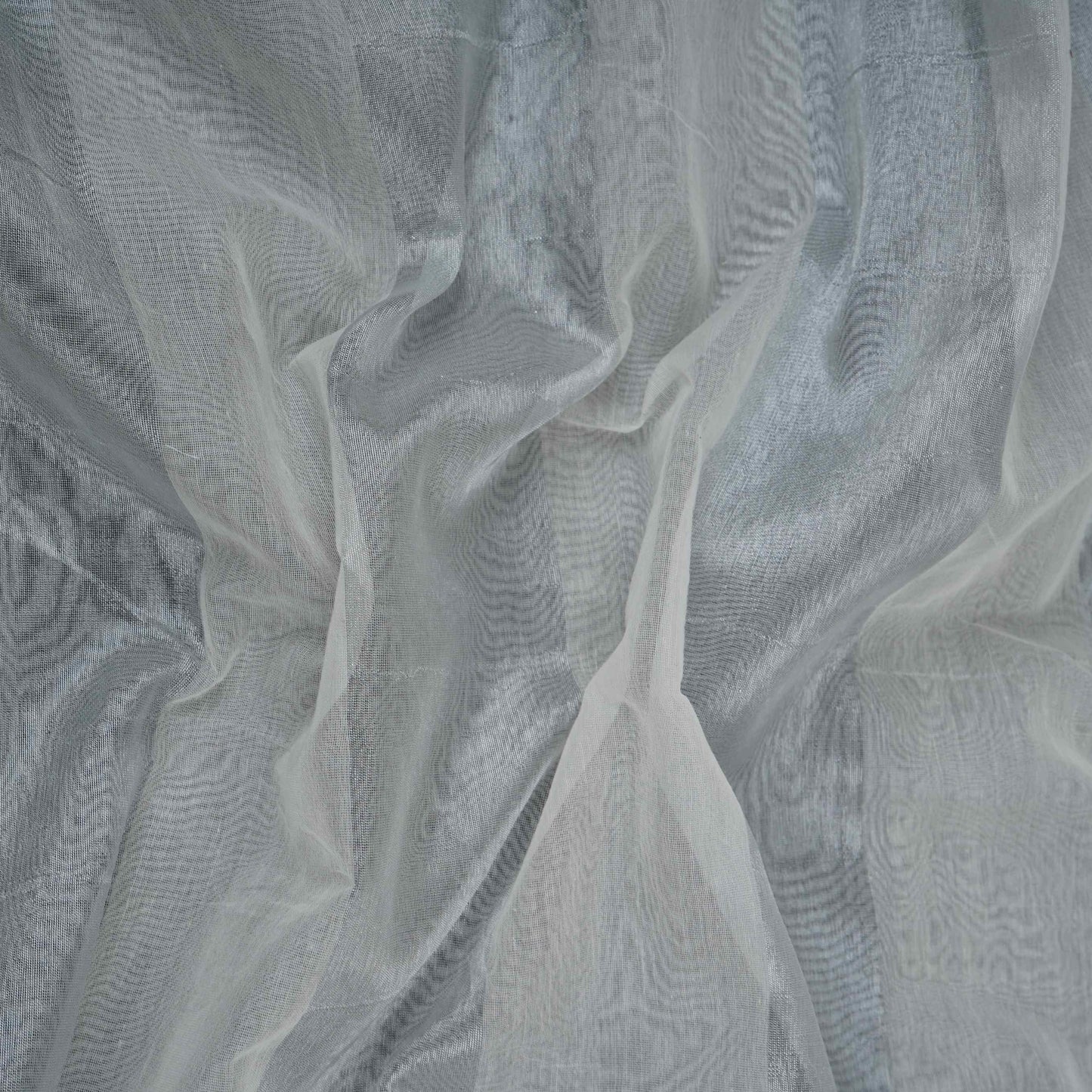 White with Silver Stripes Dyeable Tissue Fabric ACV-32246
