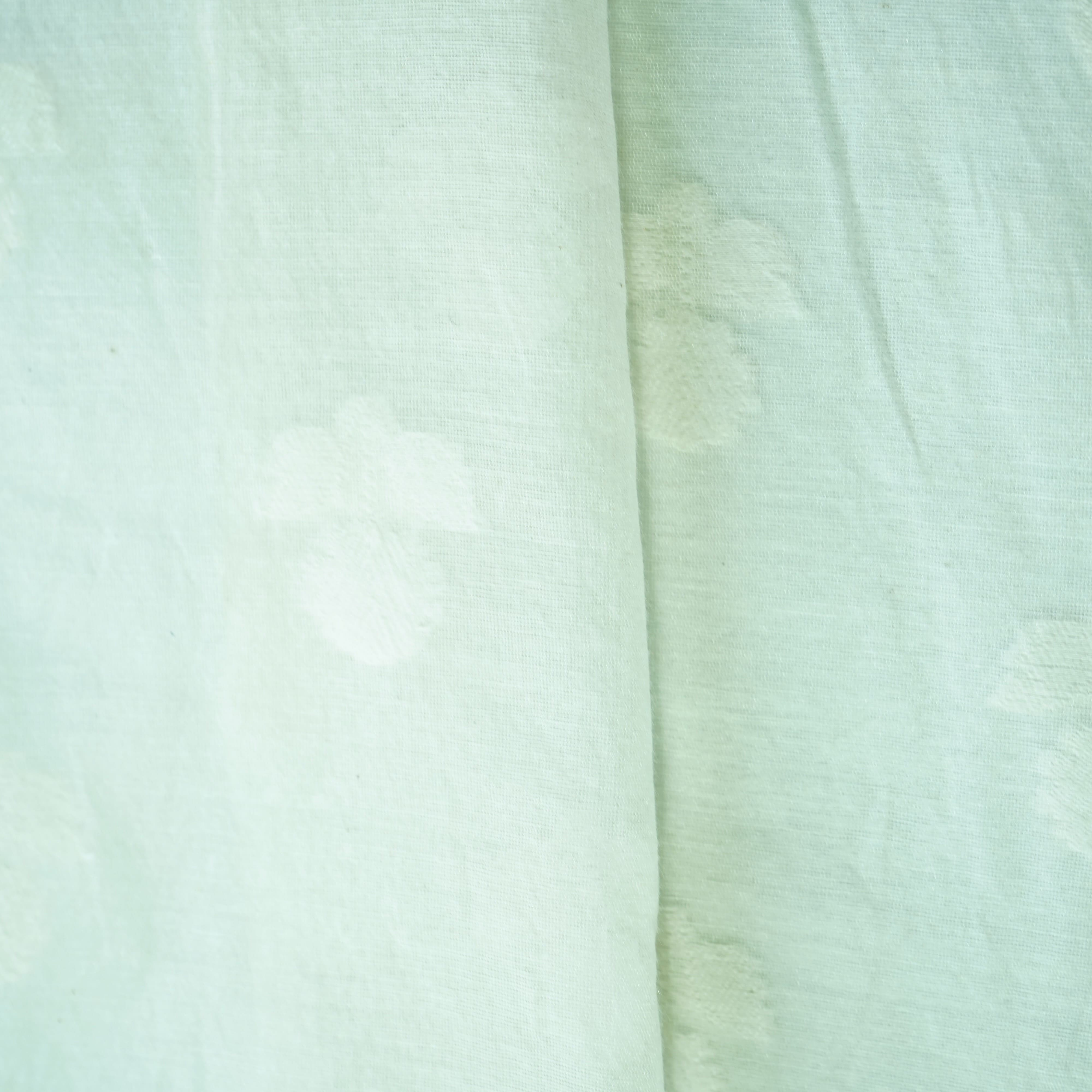 Off White Floral Buti Handloom Dyeable Cotton Staple Fabric