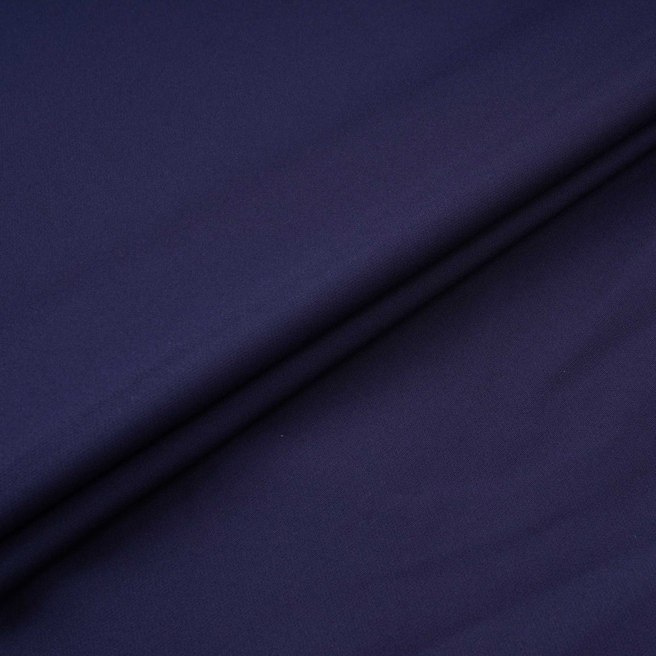Navy Blue Solid Banana Crepe Fabric LIB-04 - TradeUNO