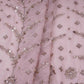 Peach Mughal Bird & Floral Jaal Embroidery Georgette Fabric DR-32392
