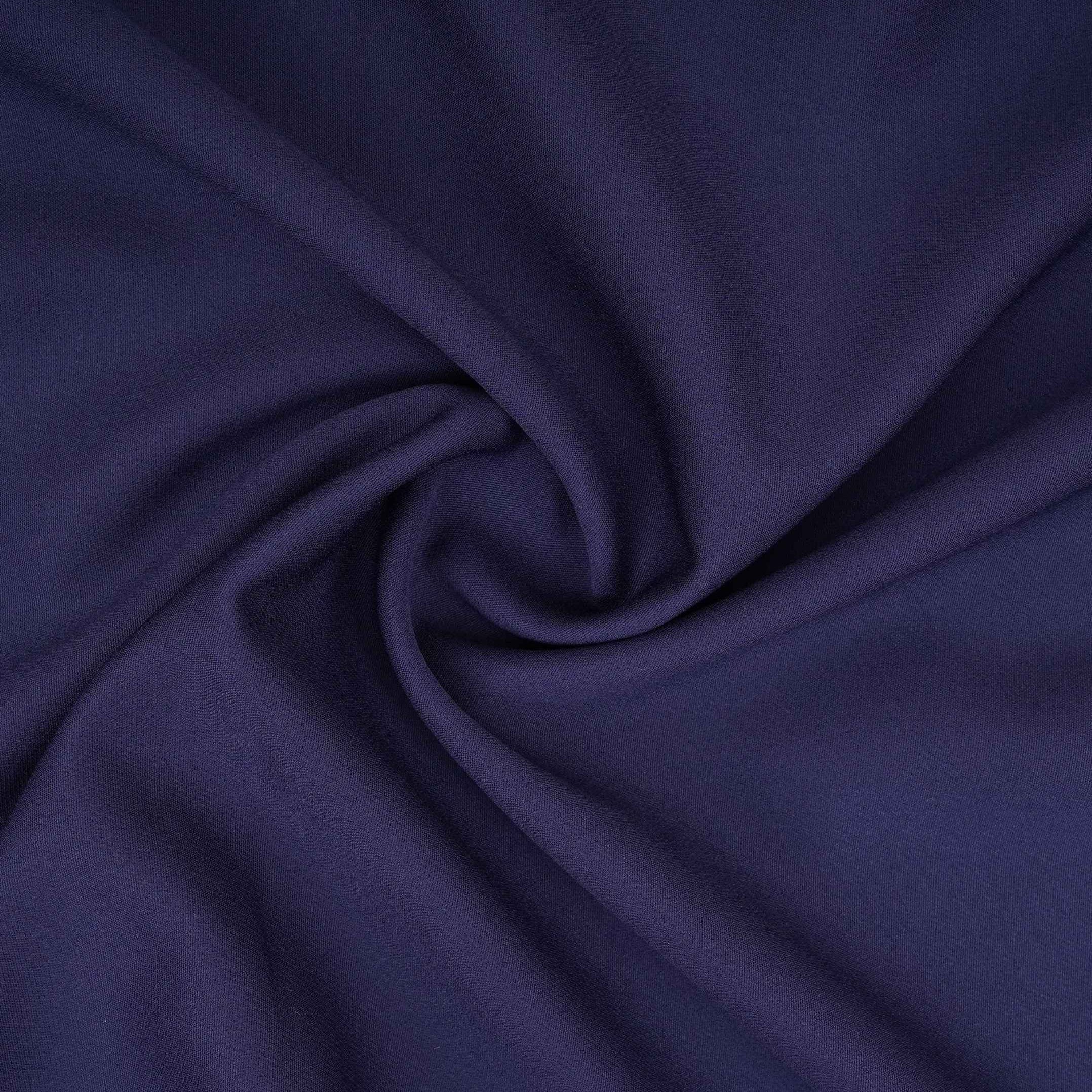 Navy Blue Solid Banana Crepe Fabric LIB-04 - TradeUNO