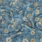 Denim Blue Floral Print Cotton Linen Fabric RT-30912