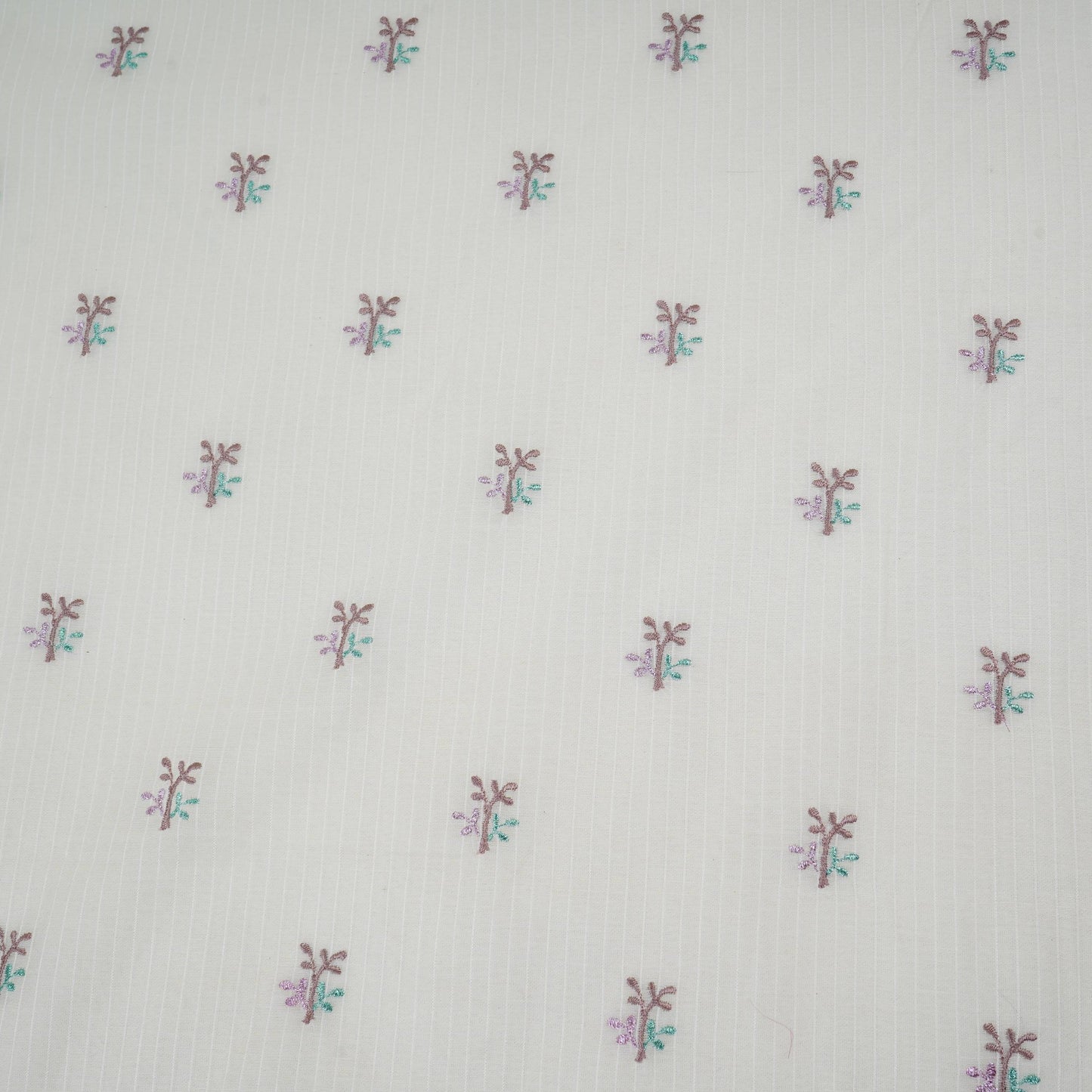 Off White Stripes thread embroidery Mul Chanderi Fabric ACF-32086