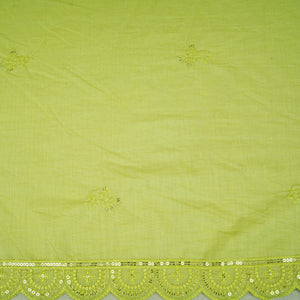 Light Green Embroidery Chanderi Dupatta DC-30345 - TradeUNO