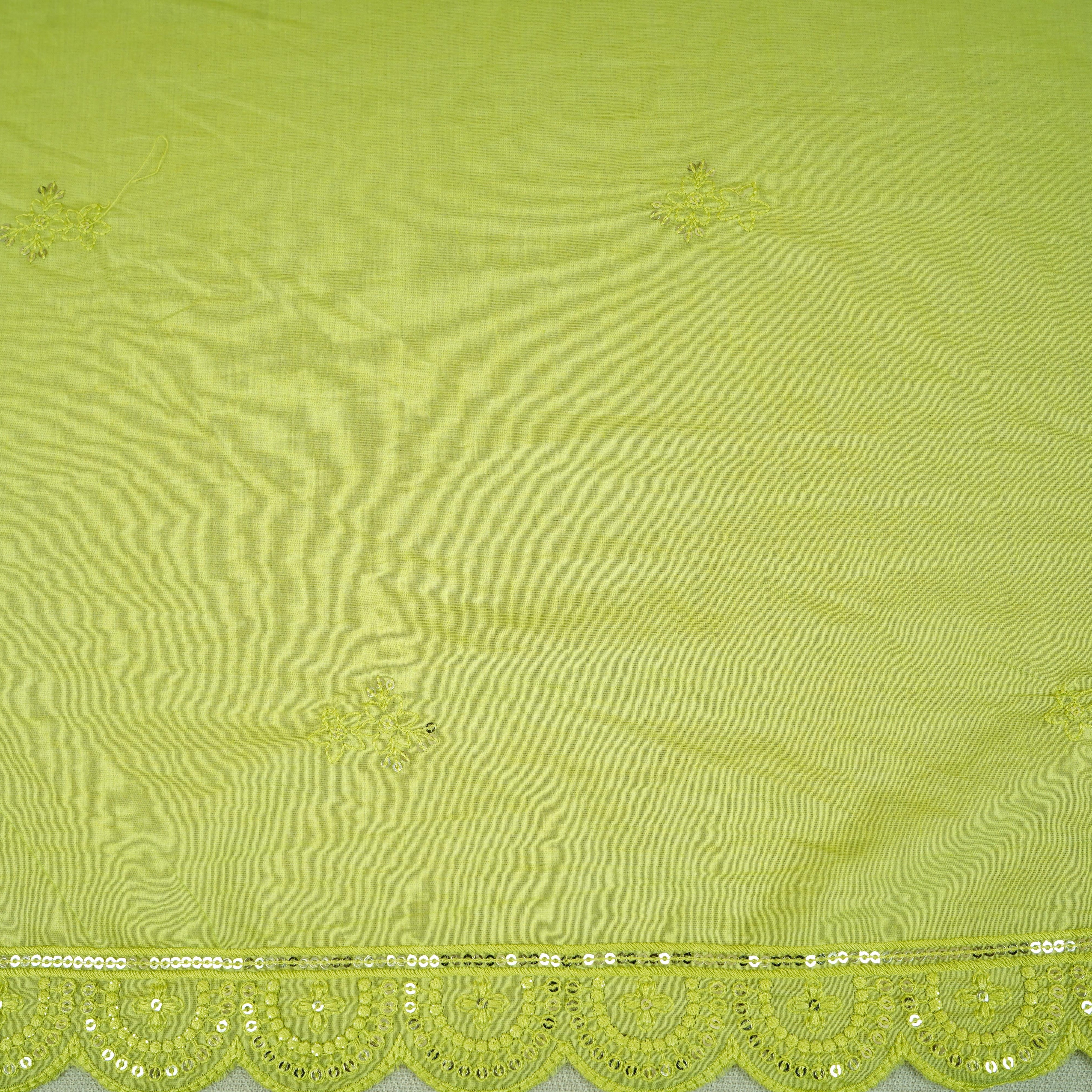 Light Green Embroidery Chanderi Dupatta DC-30345 - TradeUNO