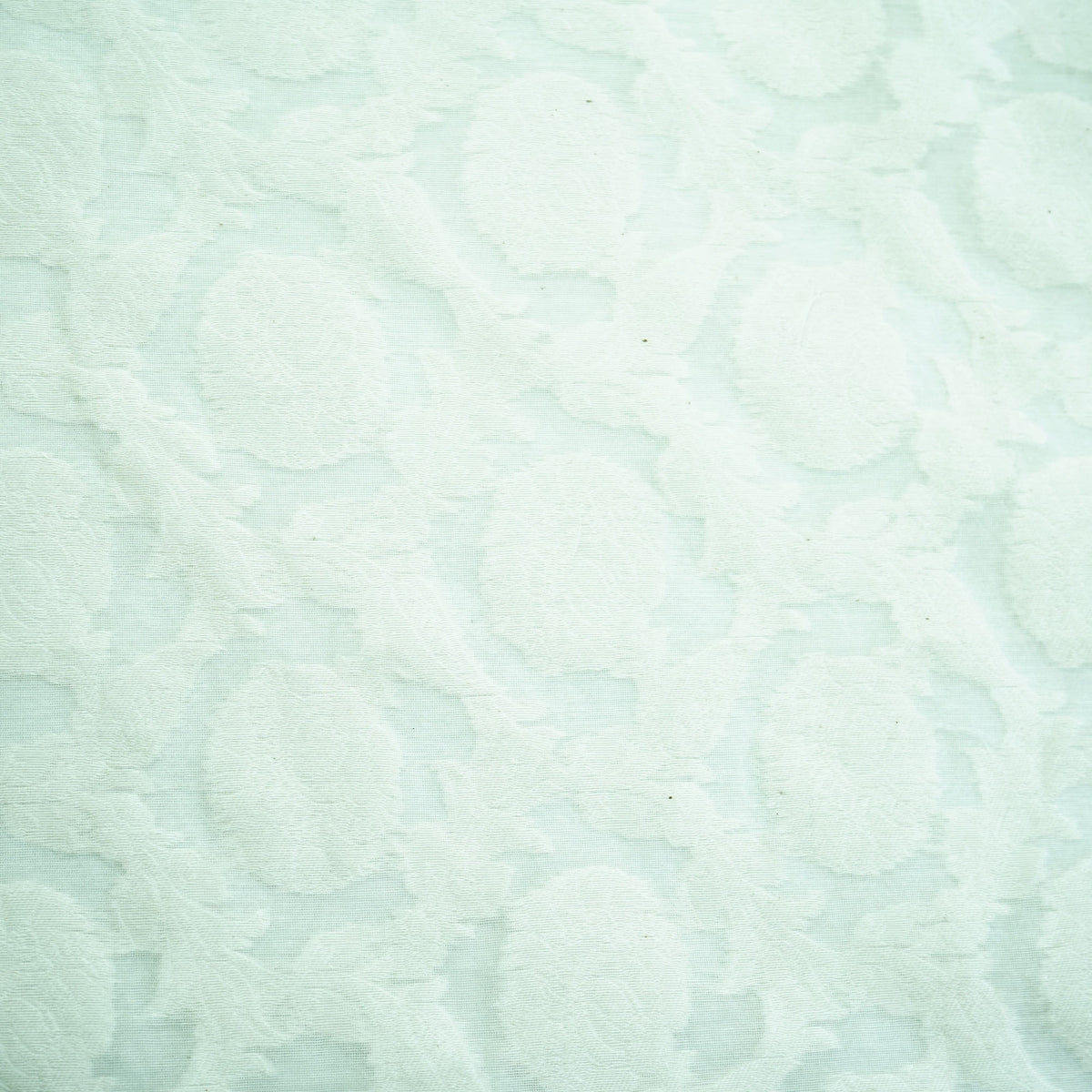 Off White Floral Traditional Handloom Dyeable Cotton Staple Fabric