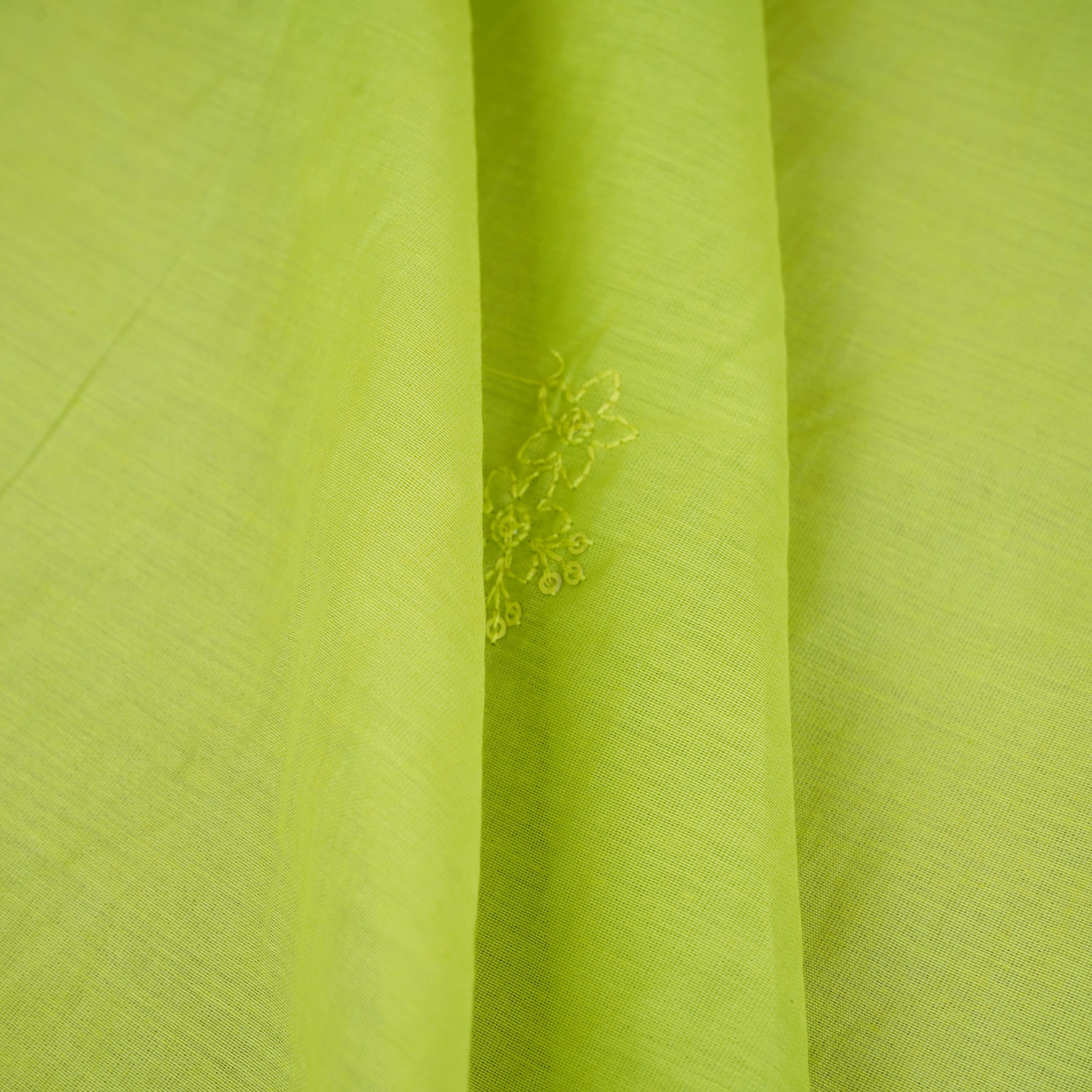Light Green Embroidery Chanderi Dupatta DC-30345 - TradeUNO