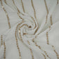 White Dyeable Zari Stripes With Sequins Embroidery Georgette Fabric DR-32372